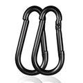 Black Carabiner, Heavy Duty Galvanized Steel Spring Snap Hook Carabiner Clips with 770LBS Holding Capacity, Ideal for Outdoor, Hammock, Swing and Travel (2PCS M10 4Inch)