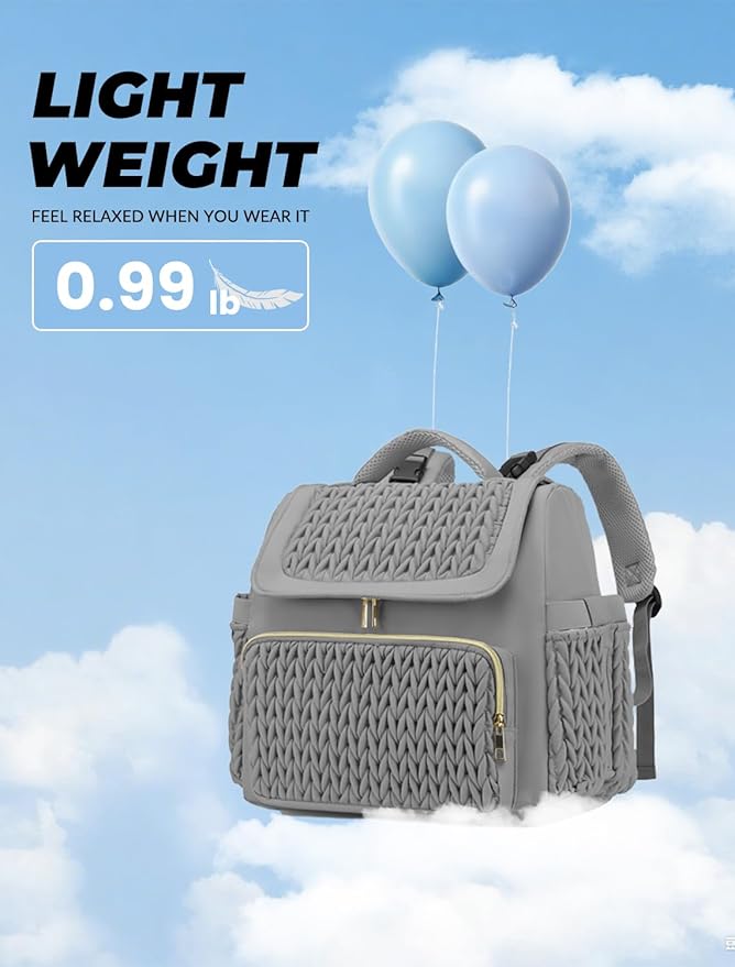 Awanhe Diaper Bag Backpack, Baby Bag with Changing Pad, Travel Waterproof Diaper Bag Tote, Newborn Essentials Must Haves, Luxury baby shower gifts for boys & Girls, Grey