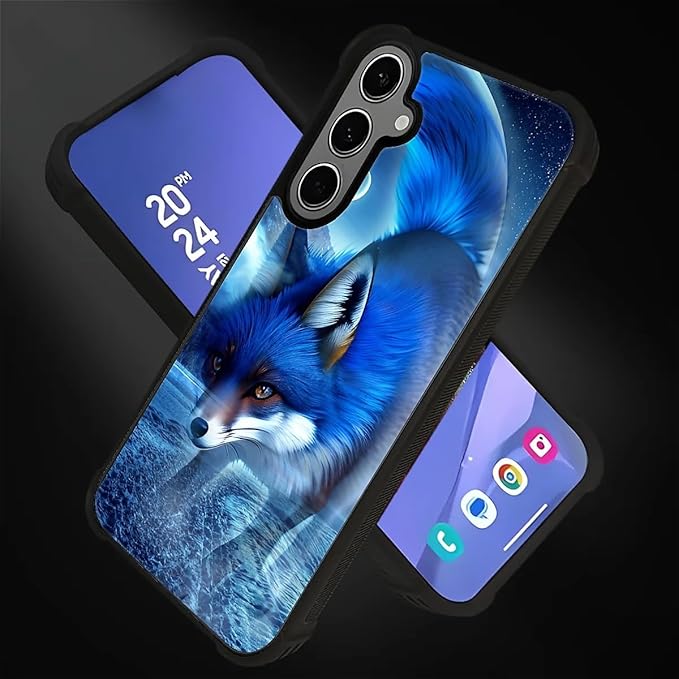 for Samsung Galaxy S24 S25 Plus Case, Snowy Mountain Fox Lake Pattern Graphic Design Girl Boy Soft Silicone Hard Acrylic Shock Protection for Samsung Galaxy S24 S25 Plus
