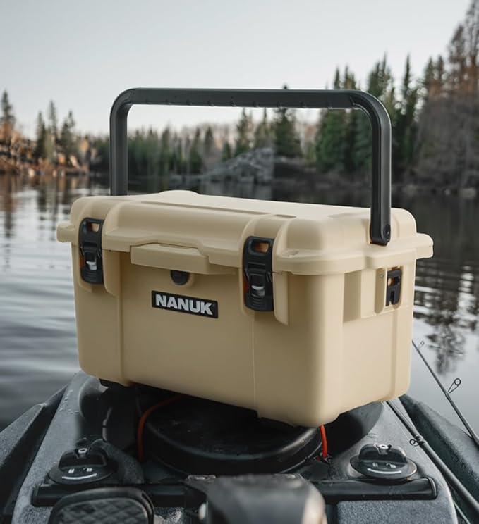 NANUK Trail 35 – 38.8 L (10.2-Gallon) Waterproof Gear Case – Modular Cargo Case for Camping, Fishing, Hunting & Outdoor Storage – Dustproof and Impact Resistant (22.0” x 15.9” x 11.6”) – Desert Tan