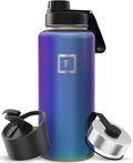 IRON °FLASK Camping & Hiking Hydration Flask with Spout, Wide Mouth Insulated Stainless Steel Sports Water Bottle - 32 oz Aurora