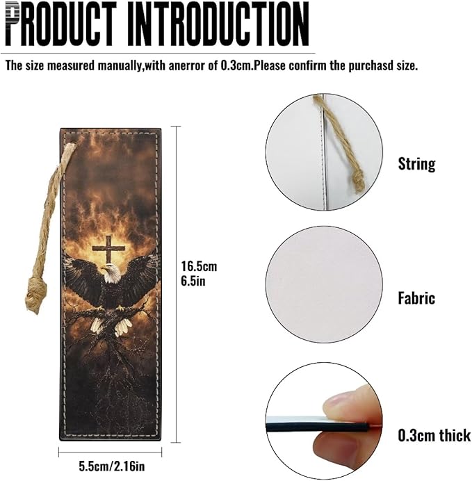XL Bible Cover Case for Women Men Bald Eagle and Cross Print PU Leather Bible Case with Bookmark Church Bag Book Carrying Case Bible Cover for Women Men Bible Case for Men Women