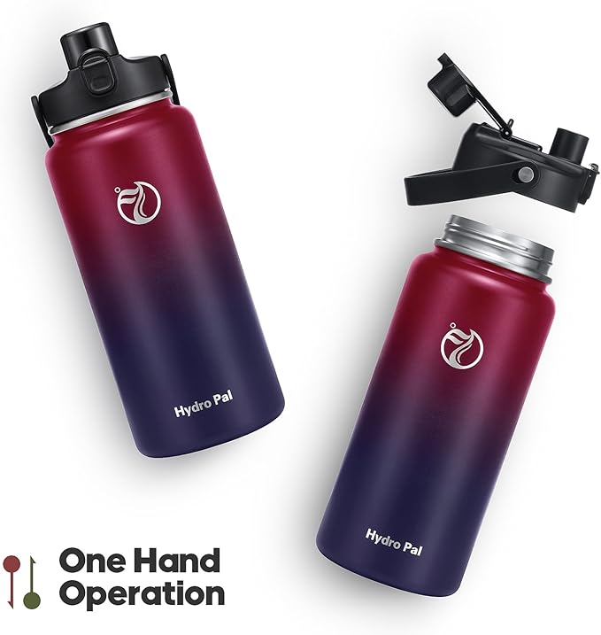 64oz Half Gallon Insulated Water Bottle with 2-in-1 Lid (Chug & Straw), Double Walled Vacuum Stainless Steel Water Bottles, Wide Mouth Leakproof Insulated Jug with Straw
