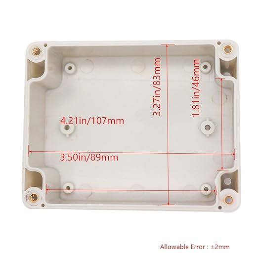 Project Box IP65 Waterproof Junction Box ABS Plastic Electrical Boxes DIY Electronic Project Case Power Enclosure White 4.53x3.54x2.17 inch (115 x 90 x55 mm)