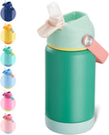Kerilyn 12oz Water Bottle, Stainless Steel Insulated Water Bottle with Straws Leak-Proof, Water Cup Double Wall Vacuum, BPA Free, Grove