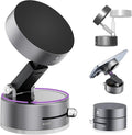 Vacuum Magnetic Phone Holder,Foldable Magnetic Suction Phone Mount,360° Rotation Car Phone Holder,Cell Phones Car Accessories,Hands-Free Phone Holders Suitable to Mirror,Gym,Kitchen (Grey)