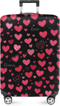 ANNA QUEEN Heart Pattern Luggage Cover, Love Theme Suitcase Protector, Stretchable Washable Travel Cover for 20-22 Inch Luggage