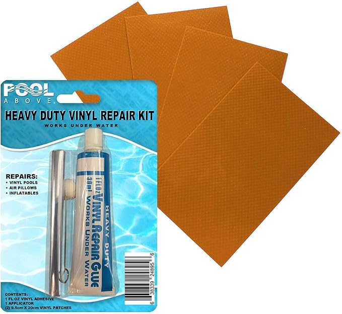Heavy Duty Vinyl Repair Patch Kit | Vinyl Cement Adhesive Glue and Colored Patches for Inflatables Boat Raft Kayak Air Beds Inflatable Mattress Hole Repair