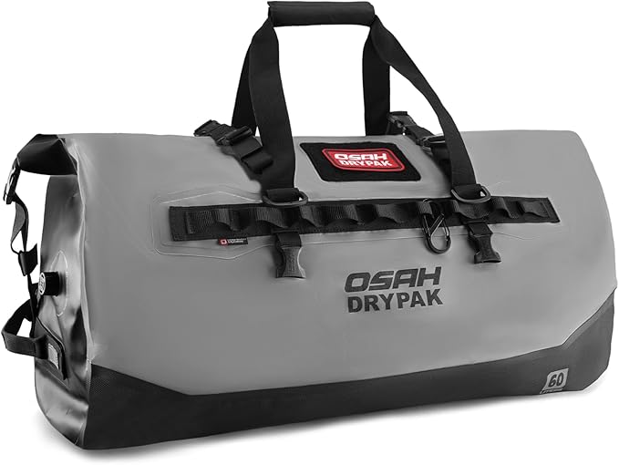 OSAH DRYPAK Waterproof Duffel Bag 25L/40L/60L – Heavy-Duty Motorcycle Tail Bag, Roll-Top Dry Bag for Travel, Camping, Boating, Kayaking, Outdoor Adventure