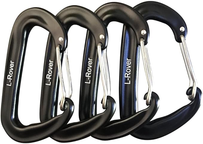 L-Rover Carabiner,12KN Lightweight Heavy Duty Carabiner Clips,Aluminium Wiregate Caribeaners for Hammocks,Camping, Key Chains, Outdoor and Gym etc,Hiking & Utility