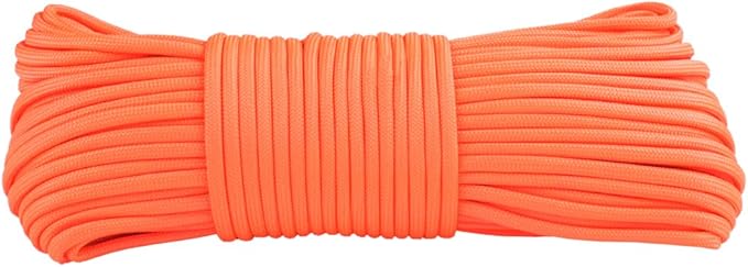 Glow in The Dark Zesty 550lb Paracord – 21 Strand Luminous Parachute Cord for Nighttime Outdoor Utility – 8 Colors and Length Options of 25', 50’, 100’, and 1,000’