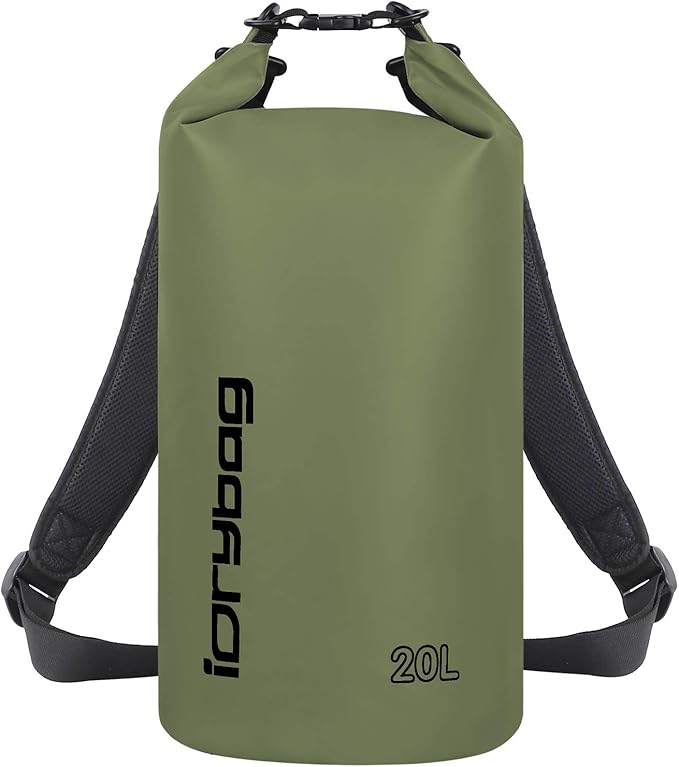 IDRYBAG Dry Bag for Kayaking Waterproof 2L/5L/10L/15L/20L, Small Dry Sack Waterproof Bag for Boating