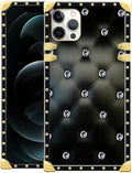 Compatible with iPhone 11 Pro Max Case, Shiny Black Sofa Crystal Luxury Golden Decoration for Girl Women Soft TPU Shockproof Protective Hard PC Back for iPhone 11 Pro Max