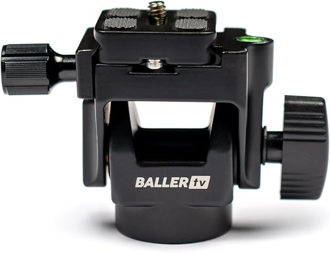 15' Outdoor Tripod Stand - Official BallerCam Accessory, Heavy-Duty Air-Cushioned Aluminum Tripod with Tilt Adapter and Quick-Release Plate for Sideline Filming