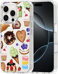 MOSNOVO for iPhone 16 Pro Case, Shockproof Military-Grade Protection 6.6ft Drop Tested, Clear Phone Case for iPhone 16 Pro, Sweet Treats Design