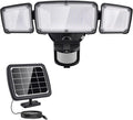 GLORIOUS-LITE Solar Security Lights 2400mAh LED Motion Sensor Light Outdoor, Rechargable 1600lm Solar Flood Light, 5500-6000K, IP 65 Waterproof for Garage, Yard, Porch, Entryways - Black