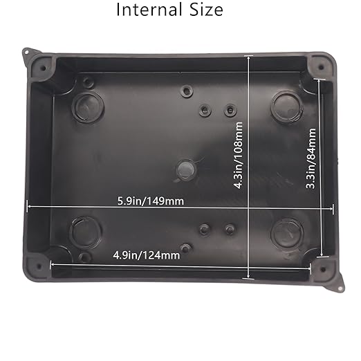 Electrical Box, 2PCS Outdoor Waterproof Box IP65 Junction Box with Reserved Holes,ABS Plastic Project Box Power Cord Enclosure Black 5.9 x 4.3 x 2.8 inch(150x110x70mm)