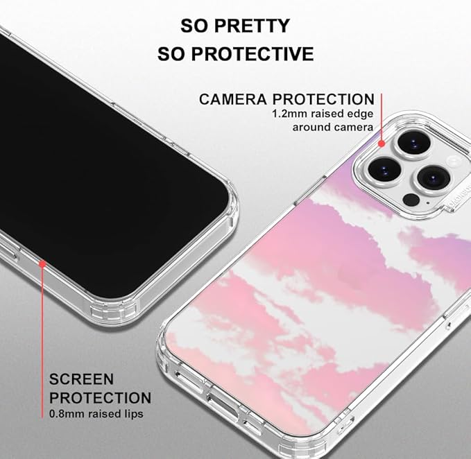 MOSNOVO for iPhone 16 Pro Max Case, Shockproof Military-Grade Protection 6.6ft Drop Tested, Clear Phone Case for iPhone 16 Pro Max, Sunset Glow Design