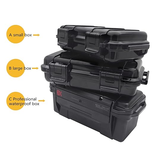 SEIWEI Outdoor Sealed Waterproof Safety Case Plastic Tool Dry Storage Box For Electronic Equipment Camping Outdoor Tool - Large Box(B), Black