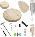 Wind Chime Replacement Parts, 28 PCS Windchime Repair Kit Including Round Top, Clapper, Wind Catcher, 19.6FT Nylon Cord, DIY Wind Chime Supplies (Wood)