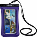 Salt Life Floating Waterproof Phone Case– IPX8 100% Waterproof Phone Case that Floats in Water, Universal Phone Dry Bag with Touchscreen Clear Window, Secure Seal Closure & Lanyard (Purple)