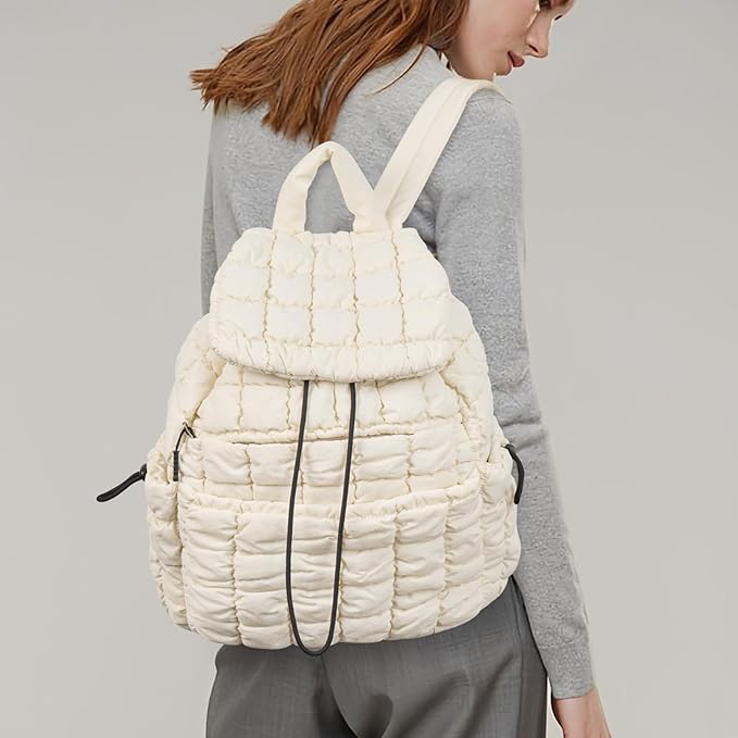 CLUCI Puffy Quilted Backpack Purse for Women, Casual Lightweight Daypack for Women Travel | Purse, Casual, Lightweight, Travel