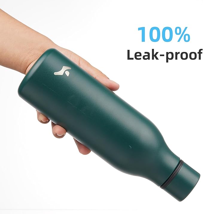 Konokyo Insulated Water Bottle with Strap,18 oz Double Wall Stainless Steel Vacuum Bottles Metal Water Flask,Army Green