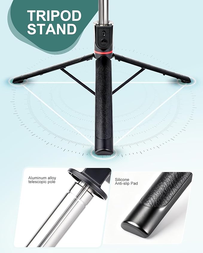 71" Phone Tripod Selfie Stick with Light, Cell Phone Tripod Stand with Wireless Remote Compatible with iPhone and Android Phone