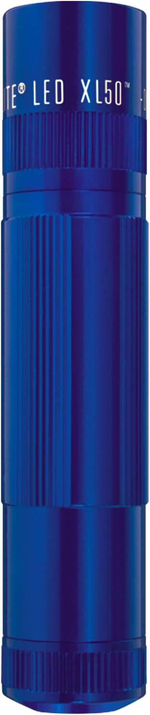 MagLite XL50 LED Flashlight, Compact and Powerful with Multi-Mode Functionality, Water-Resistant, 3-Cell AAA Battery-Powered – Blue