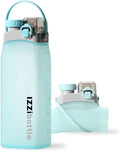 IZZI bottle Collapsible Lightweight Silicone Water Bottle (600ml, Blue) | BPA Free, Eco-Friendly, Medical Grade | Leakproof Bottle for Sports, Travel, Hiking, Gym, Outdoor Adventures and Daily Use