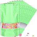 4"x6" 120pcs Mylar Bags for Food Storage,Smell Proof Bag with Matte Window Resealable Food Storage Bags for Small Business, Stand-up Foil Pouch Packaging Freeze Dried Candy Bag(Light Green)