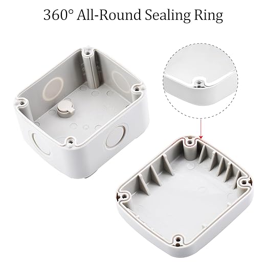 Nineleaf Waterproof Junction Box,IP66 Weatherproof Electrical Project Boxes,3.3 x 2.8 x 2.3 inch,Universal PVC/ABS Plastic Project Enclosure Box,White
