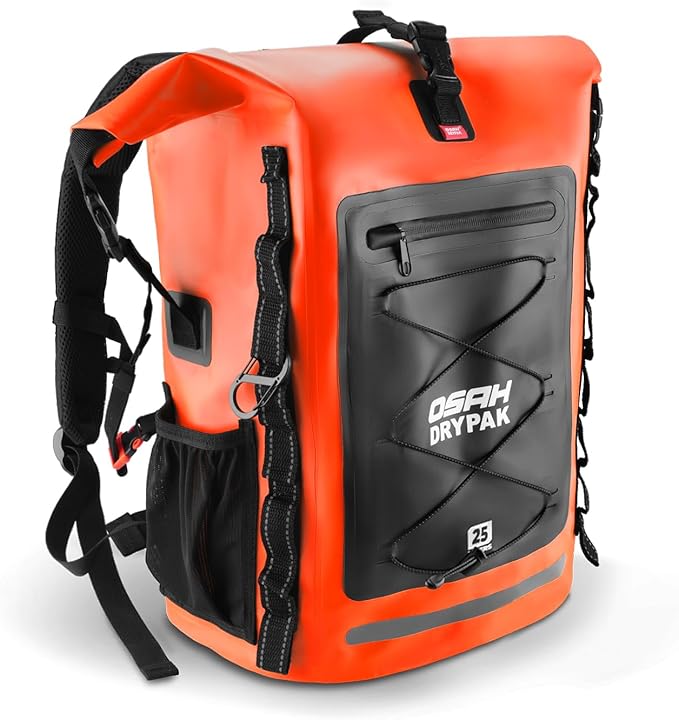 OSAH DRYPAK Waterproof Backpack Dry Bag 25L/35L/55L/85L – Heavy Duty Roll-Top Hiking Backpack Sack Keeps Gear Dry for Travel, Kayaking, Boating, Camping, Rafting and Fishing
