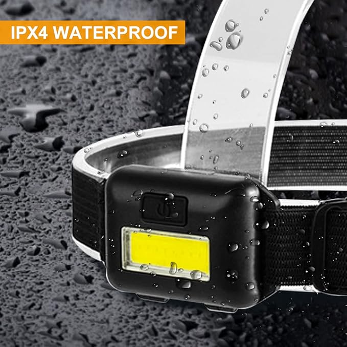 8 Pack Led Headlamp for Adults and Kids, 1.1oz/31g COB Flood Light Ultra Bright Head Lamp with 3 Modes 24 AAA Batteries, Waterproof Work Flashlight for Family Camping Running Reading Hiking