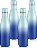 Volhoply 17oz Insulated Water Bottles MultiPack, BPA Free Water Bottle for Kids, Gym, Travel, Sports, Available in Packs of 1, 4, or 8（Green Blue,4 Pack）