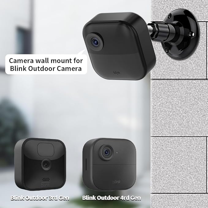 All-New Blink Outdoor Camera Mount, 360° Adjustable Mounting Bracket with Sync Module Outlet Holder for Blink Outdoor 4/ 3rd Gen/ Outdoor 2K+ Camera System (Black, 3Pack)