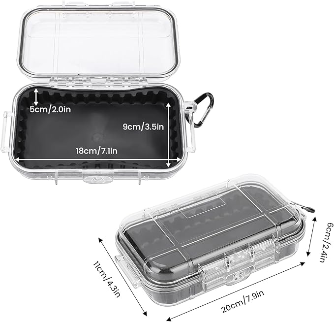 Waterproof Dry Box Protective Case, IP67 Water Resistant Portable Micro Case Watertight Storage Box for Phones, Knives, Wallets, Watches