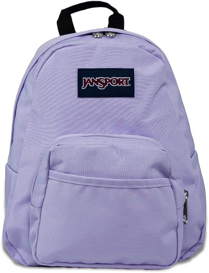 JanSport Half Pint Mini Backpack, 10.2 L - Durable Mini Bag Purse with Adjustable Shoulder Straps, Single Main Compartment, Zippered Stash Pocket, Pastel Lilac