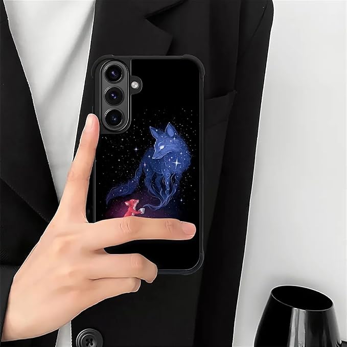 for Samsung Galaxy S26 Plus Case,Graphic Design for Girl Boy Soft Silicone Hard Acrylic Shock Protection Designed for Samsung Galaxy S26 Plus Galaxy Fox Wolf Pattern