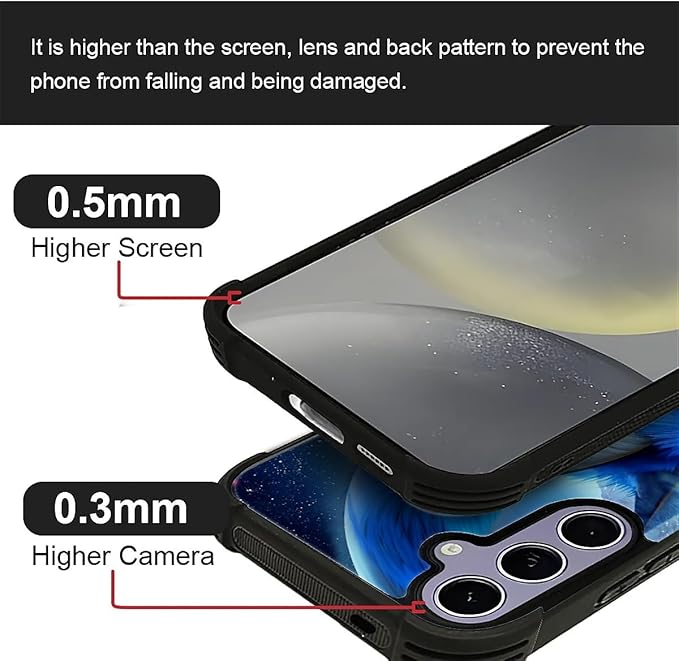 for Samsung Galaxy S24 S25 Case, Snowy Mountain Fox Lake Pattern Graphic Design Girl Boy Soft Silicone Hard Acrylic Shock Protection for Samsung Galaxy S24 S25