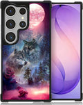 for Samsung Galaxy S26 Ultra Case,Graphic Design for Girl Boy Soft Silicone Hard Acrylic Shock Protection Designed for Samsung Galaxy S26 Ultra Star Two Wolfs Howling Pattern