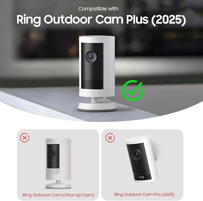 Fintie Silicone Case for Ring Outdoor Cam Plus (2025 Release), Soft Silicone Weather Resistant Protective Skin Cover for Ring Outdoor Cam Plus Camera, White