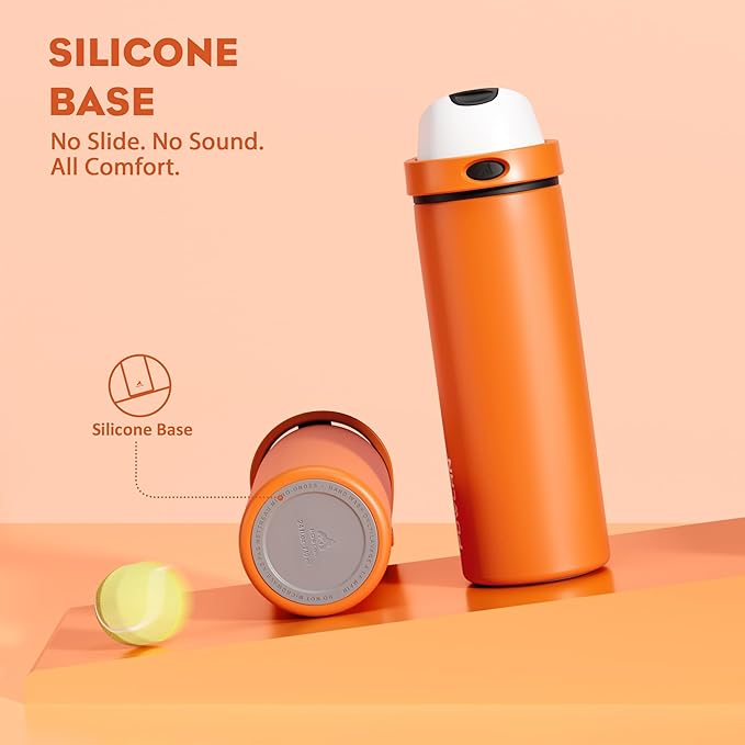 POWCAN 24 oz Steel Insulated Water Bottle: 2-in-1 Push-Button Spout & Quick-Flip Straw, Leakproof, Cold 24Hrs, Lockable, Fits Car Cup Holder, Ideal for Sports, Trip, Gym, School, Gift (Sunny Puppy)