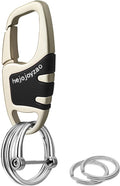 Keychain with Carabiner Clip, 4 Heavy Duty Key Rings and D Ring for Men's Car Key Fob Holder Fits Belt Loops