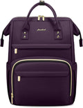 Focdod Laptop Backpack for Women Work Bags - 15.6 Inch Professional Womens Travel Backpack Purse Computer Laptop Bag Nurse Teacher Backpack Waterproof Carry on Back Pack Dark Purple