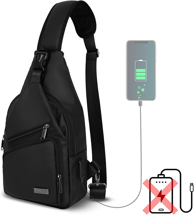 AMJ Crossbody Sling Bag Men Women, Casual Shoulder Backpack, Chest Daypack Satchel for Hiking Travel