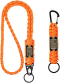 2pcs Heavy Duty Braided Paracord Lanyard Keychains with USA Flag, Parachute Rope Necklace for Outdoor Activities