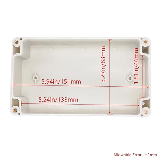 Project Box IP65 Waterproof Junction Box ABS Plastic Electrical Boxes DIY Electronic Project Case Power Enclosure White6.22x3.54x2.36 inch (158 x 90 x60 mm)
