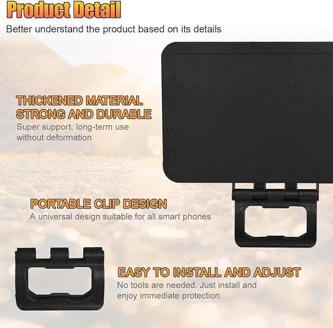 ZIMISI Cell Phone Sun Protection Umbrella, Anti-UV Anti-Glare Anti-Reflection Sun Visor, Adjustable Phone Sunshade Cover, Universal Car Outdoor Travel Accessories for All Smartphones (2PCS)