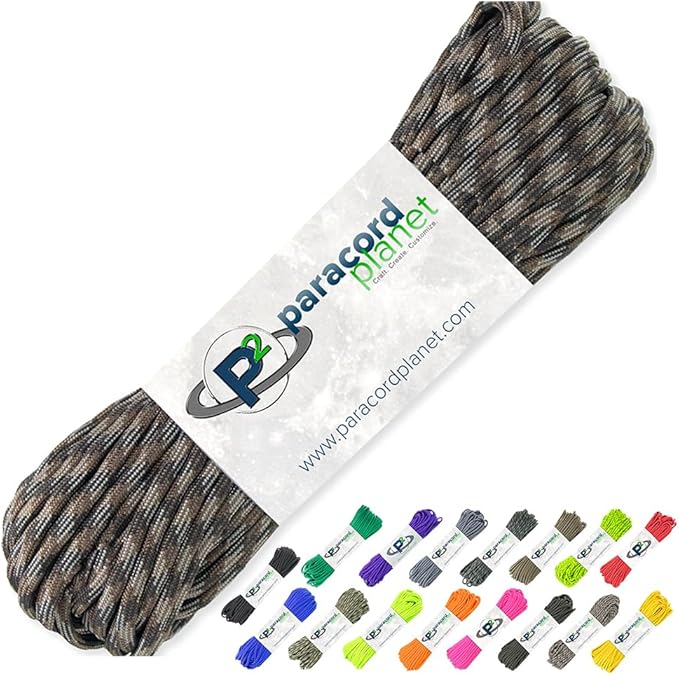 Paracord Planet 550lb Paracord – 7 Strand Type III Tactical Parachute Cord Top 40 Colors in 100 ft Hanks